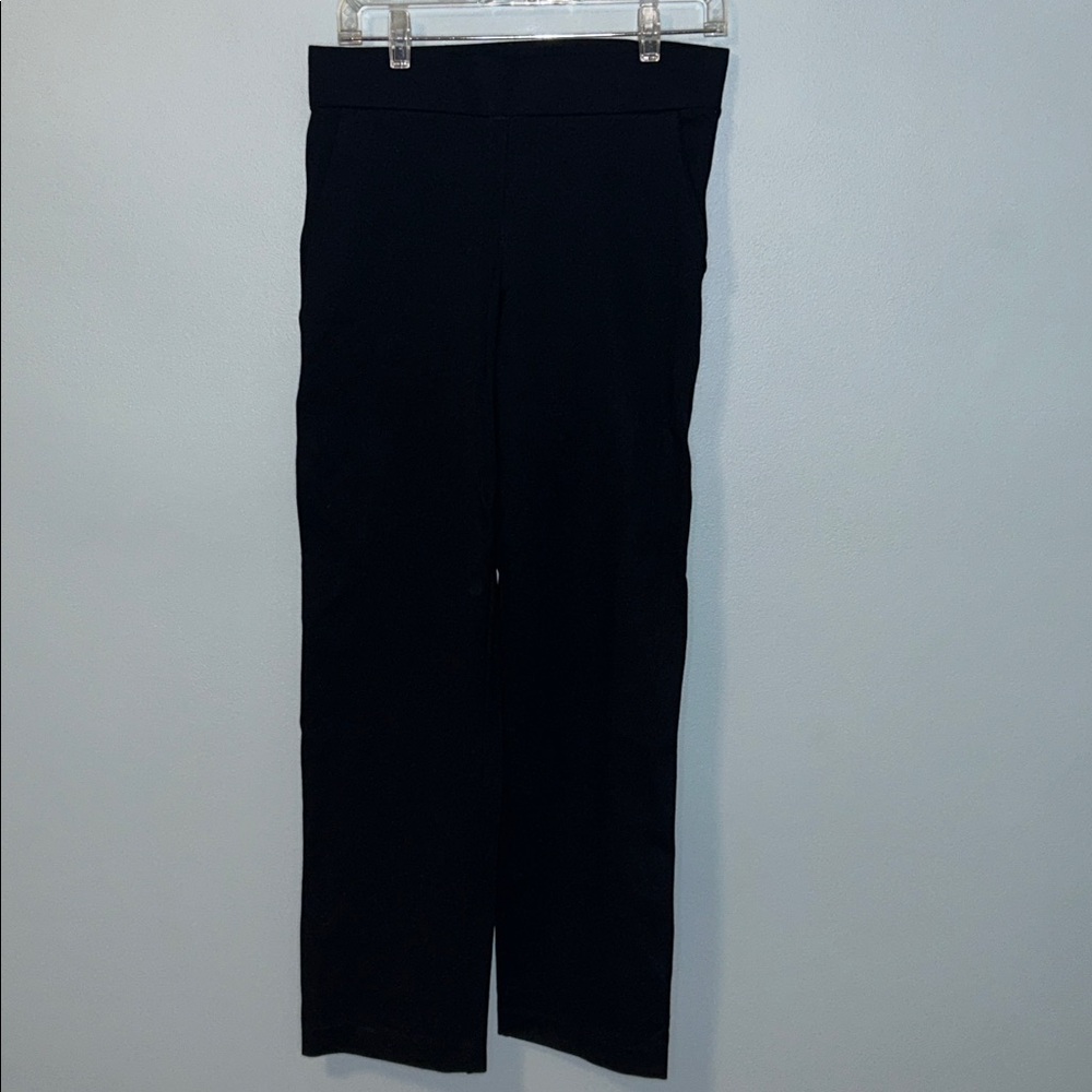 LOFT Black Pull-on Ankle Length Knit Pants, Size Medium Tall
